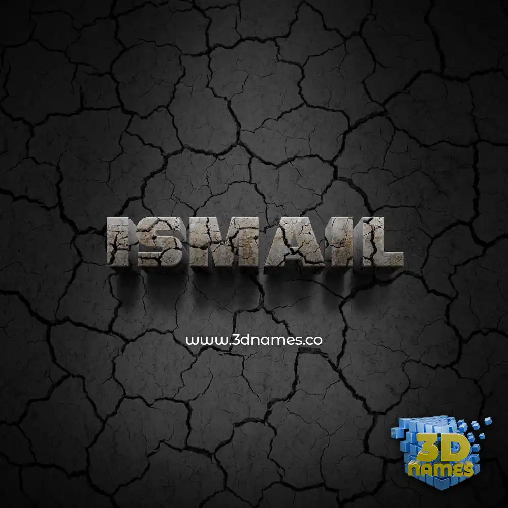 ismail in Cracked Stone style - 3D name wallpaper