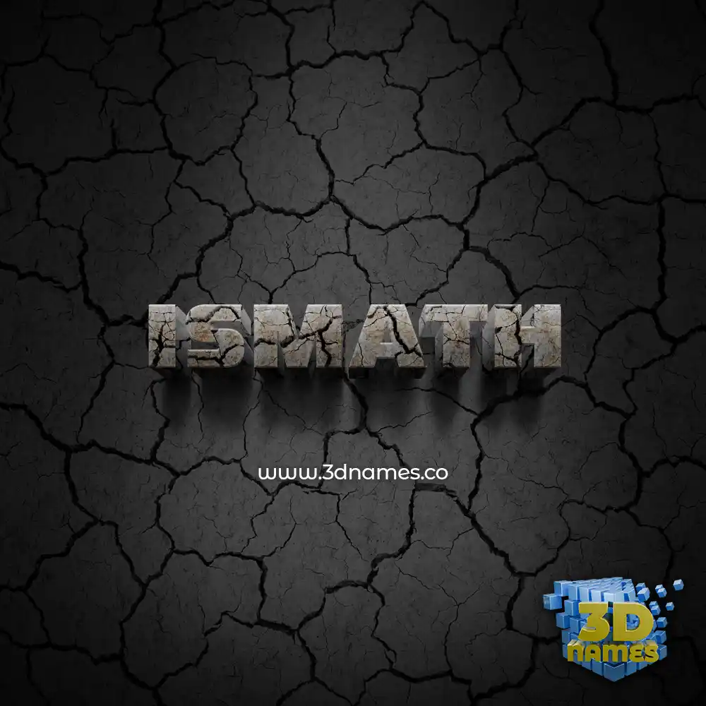 ismath in Cracked Stone style - 3D name wallpaper