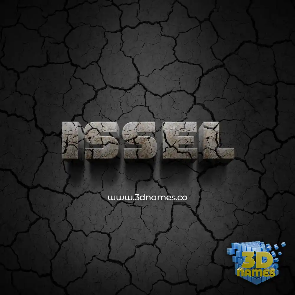 issel in Cracked Stone style - 3D name wallpaper