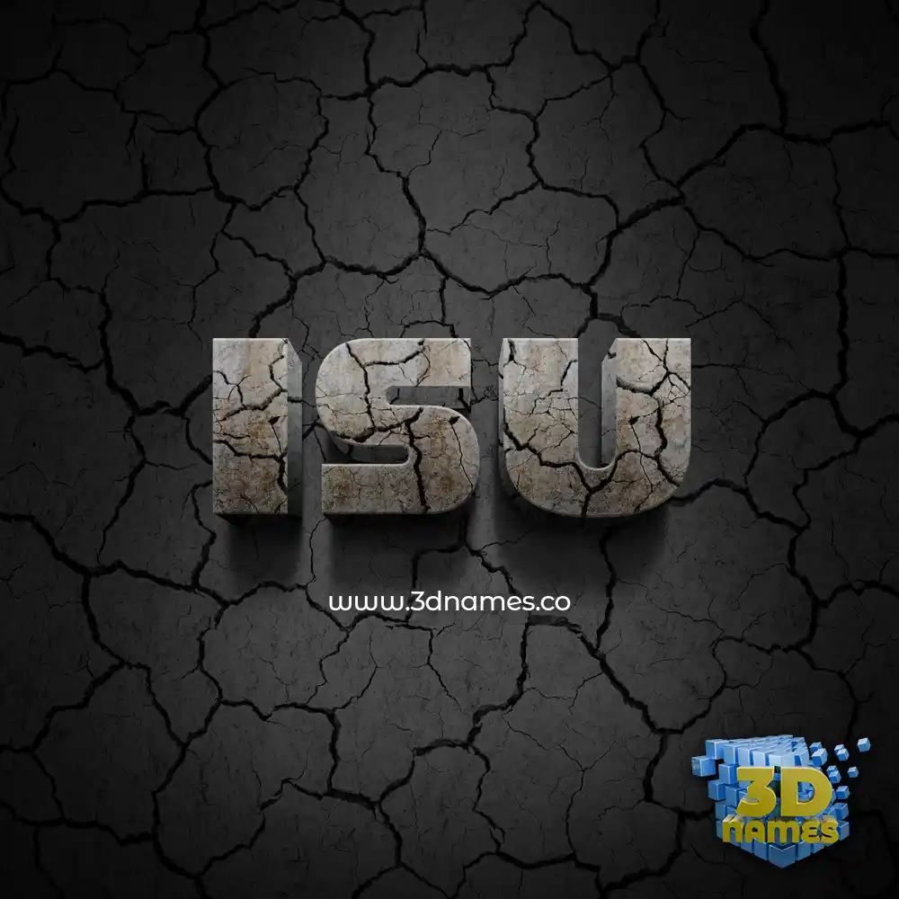 isu in Cracked Stone style - 3D name wallpaper