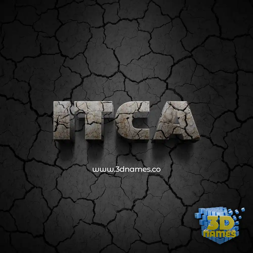 itca in Cracked Stone style - 3D name wallpaper