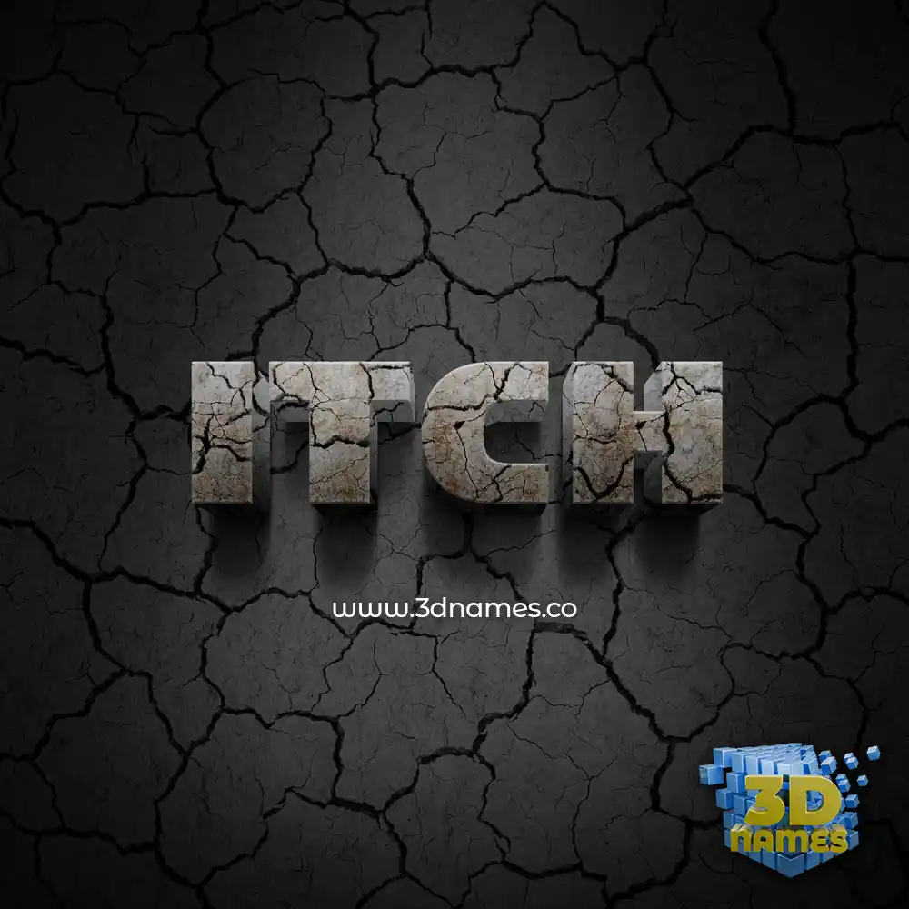 itch in Cracked Stone style - 3D name wallpaper