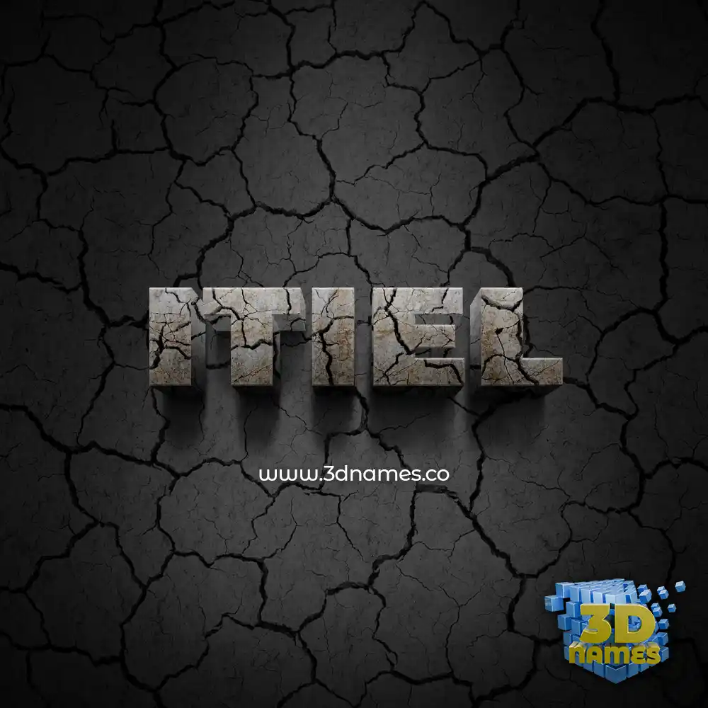 itiel in Cracked Stone style - 3D name wallpaper