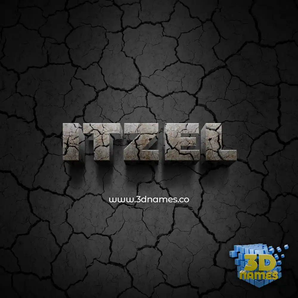 itzel in Cracked Stone style - 3D name wallpaper