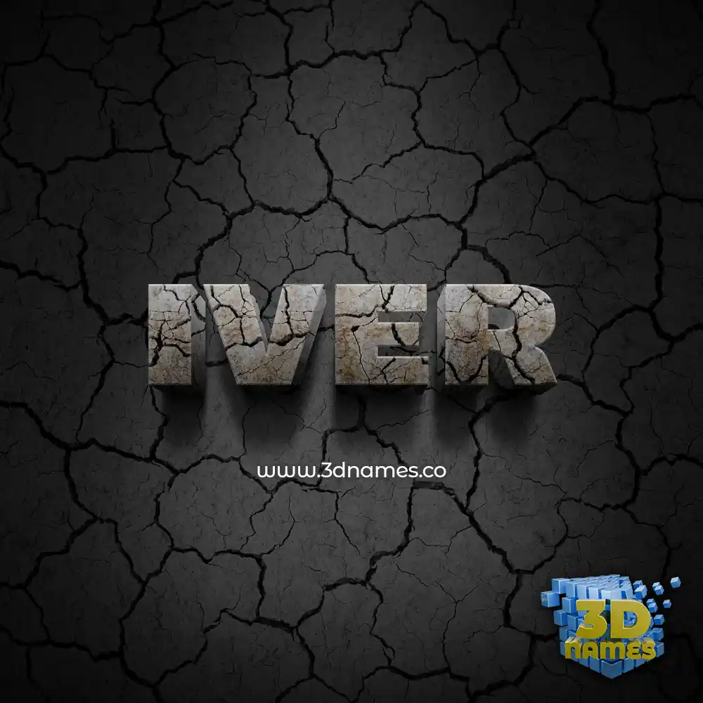 iver in Cracked Stone style - 3D name wallpaper