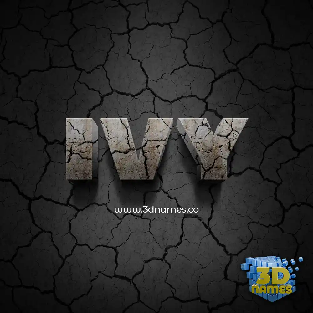 ivy in Cracked Stone style - 3D name wallpaper
