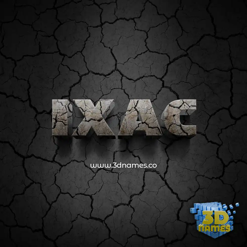 ixac in Cracked Stone style - 3D name wallpaper