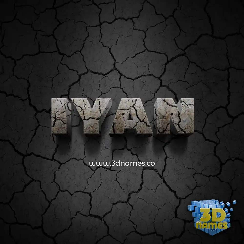 iyan in Cracked Stone style - 3D name wallpaper