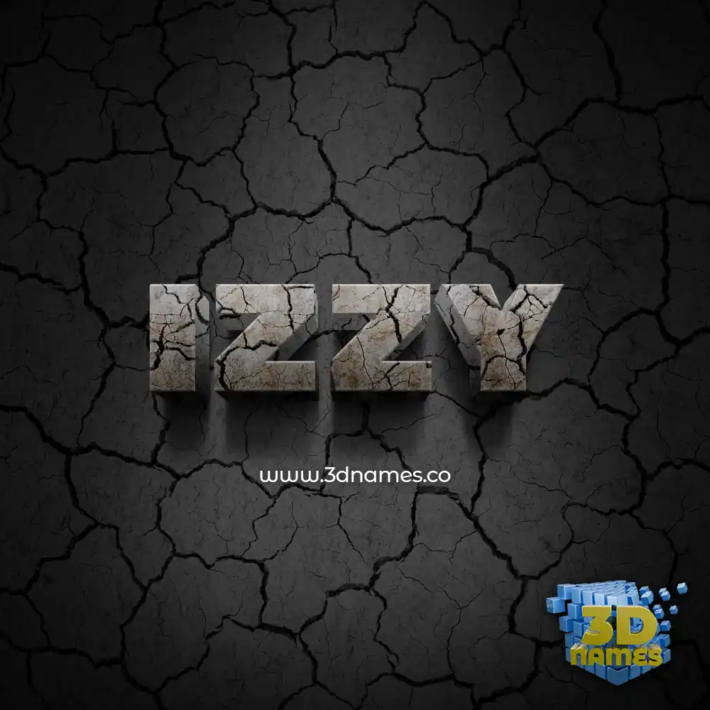 izzy in Cracked Stone style - 3D name wallpaper