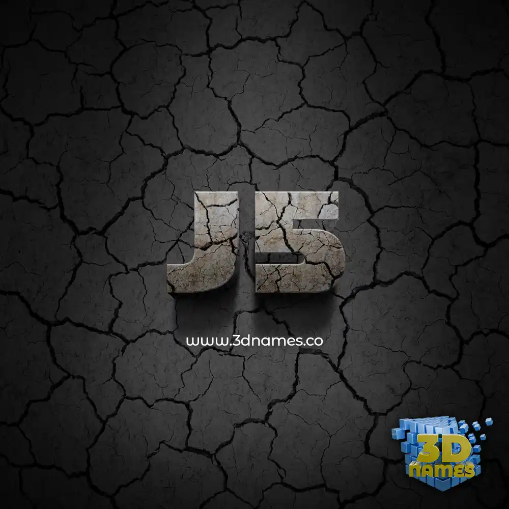 j5 in Cracked Stone style - 3D name wallpaper