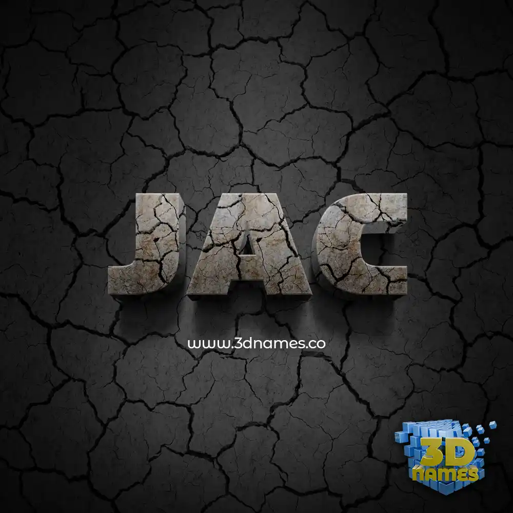 jac in Cracked Stone style - 3D name wallpaper