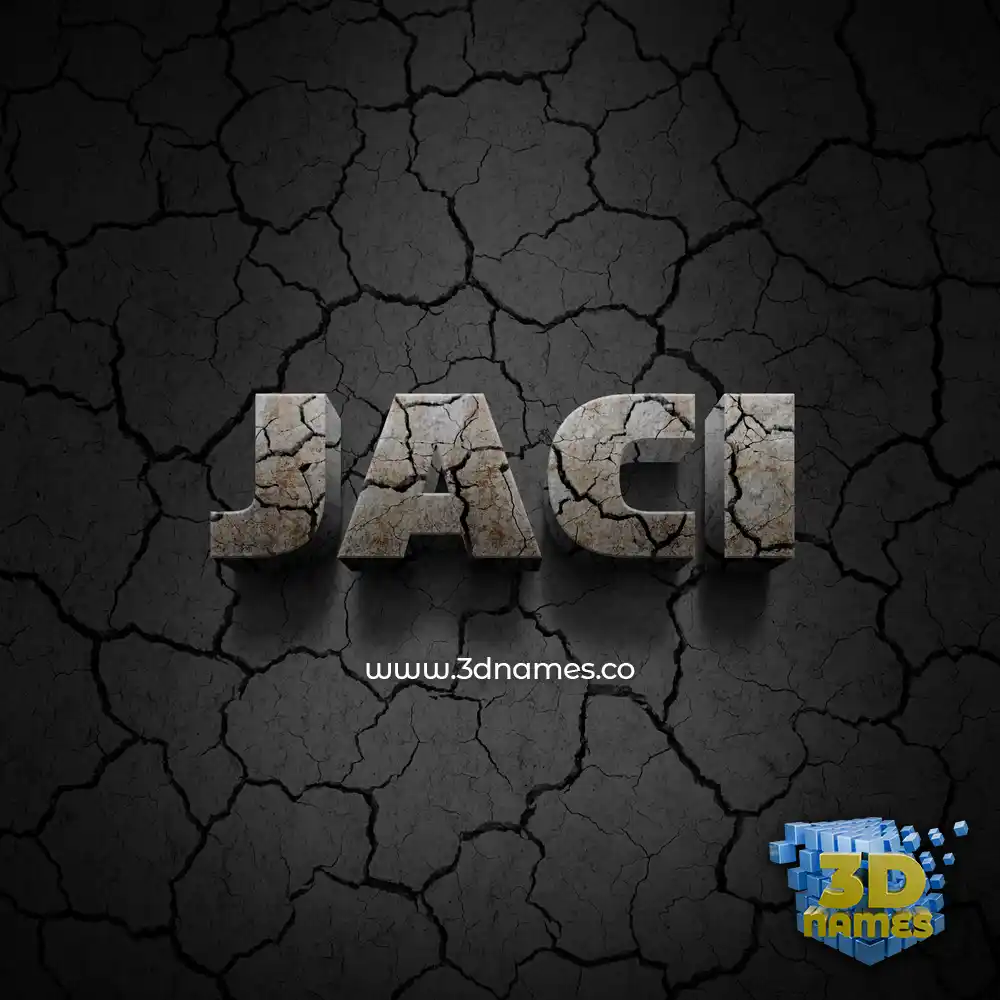 jaci in Cracked Stone style - 3D name wallpaper