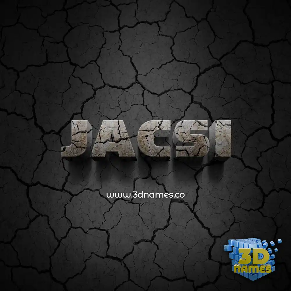jacsi in Cracked Stone style - 3D name wallpaper