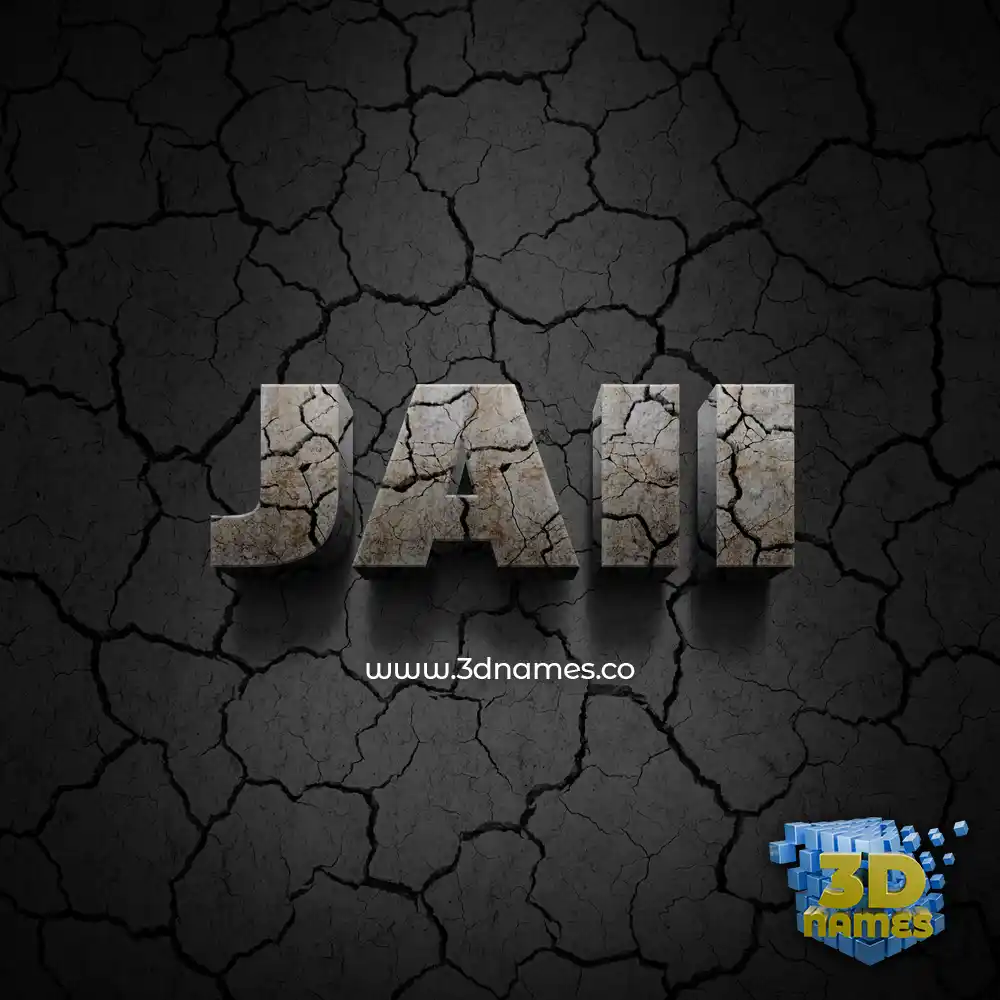 jaii in Cracked Stone style - 3D name wallpaper