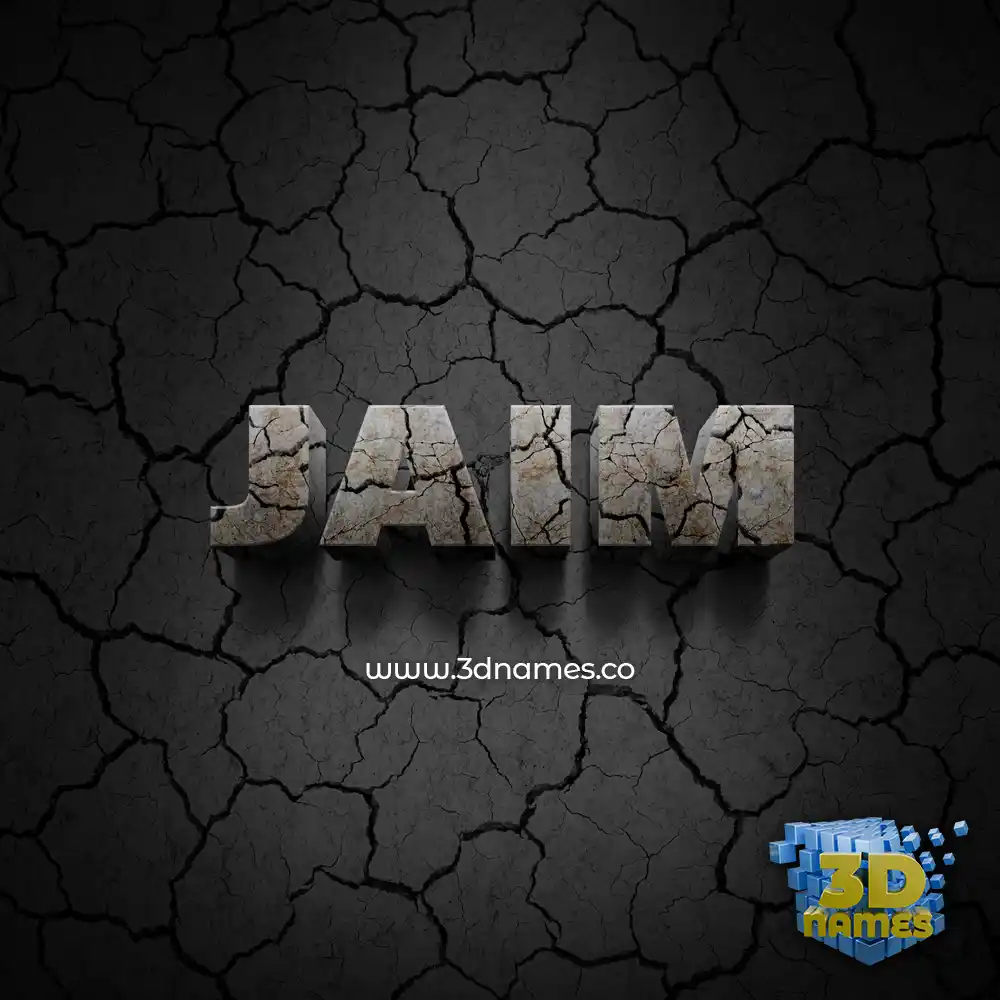 jaim in Cracked Stone style - 3D name wallpaper