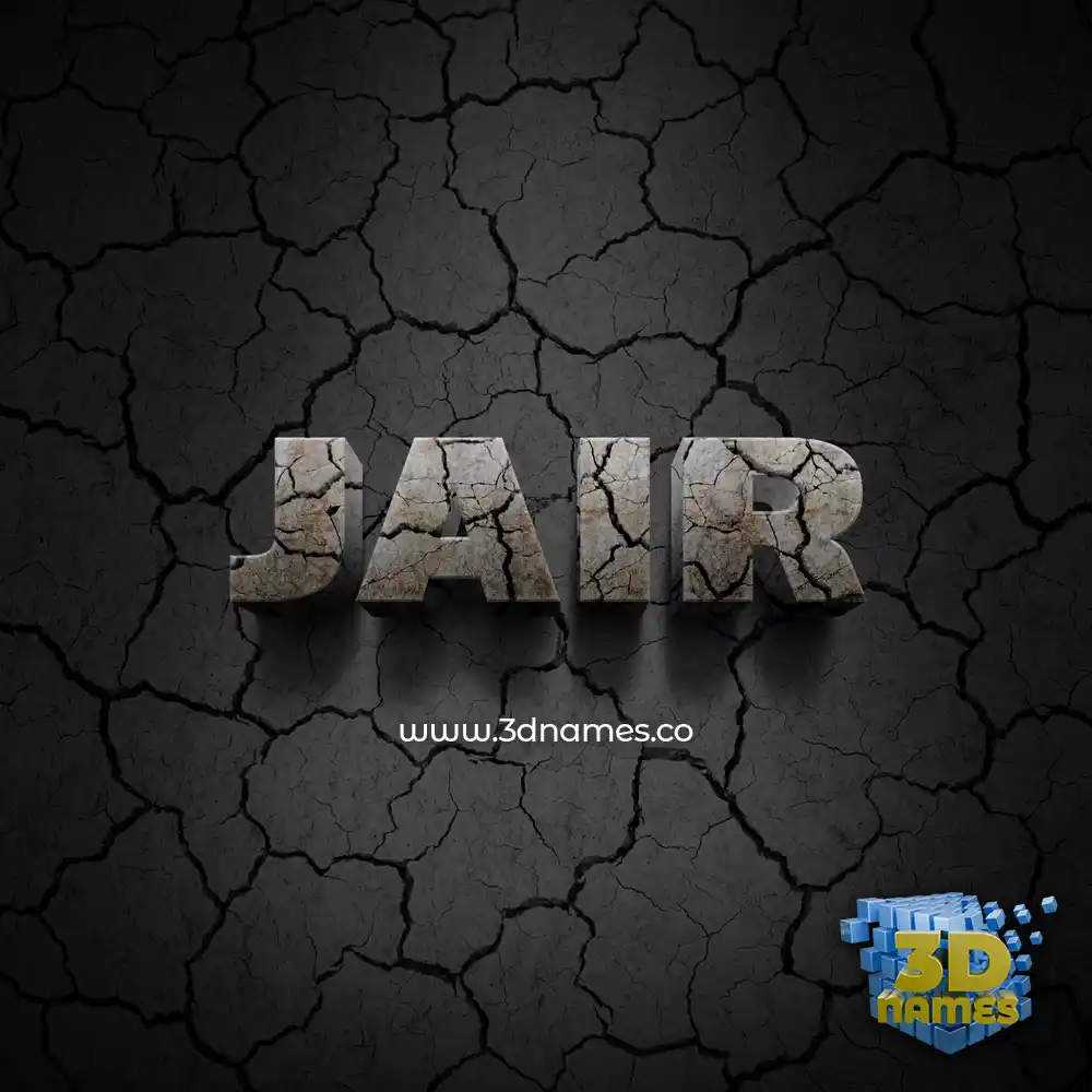 jair in Cracked Stone style - 3D name wallpaper