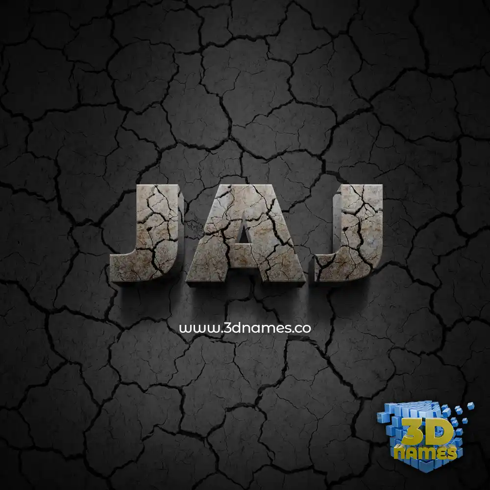 jaj in Cracked Stone style - 3D name wallpaper
