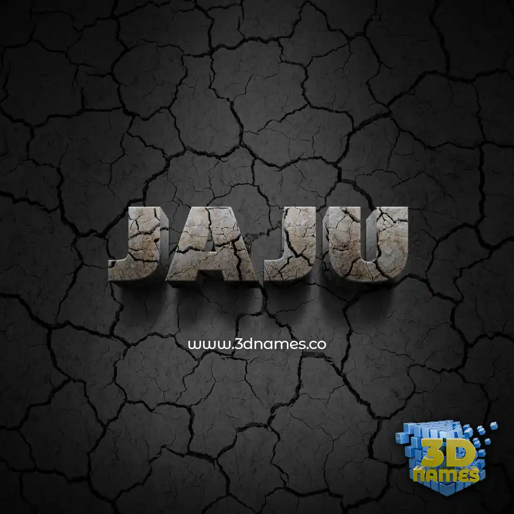 jaju in Cracked Stone style - 3D name wallpaper