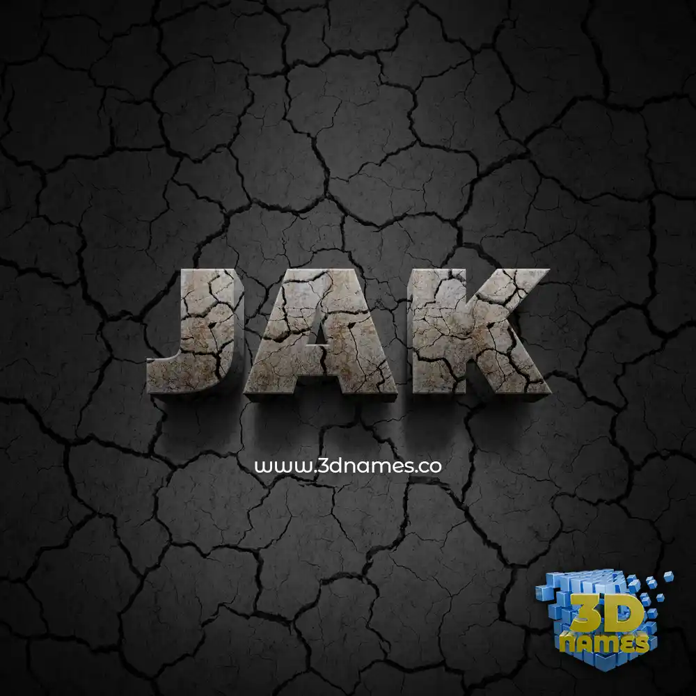 jak in Cracked Stone style - 3D name wallpaper