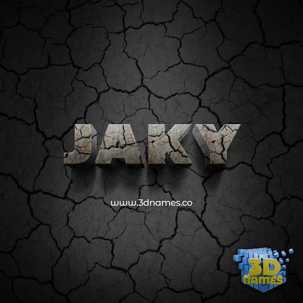 jaky in Cracked Stone style - 3D name wallpaper