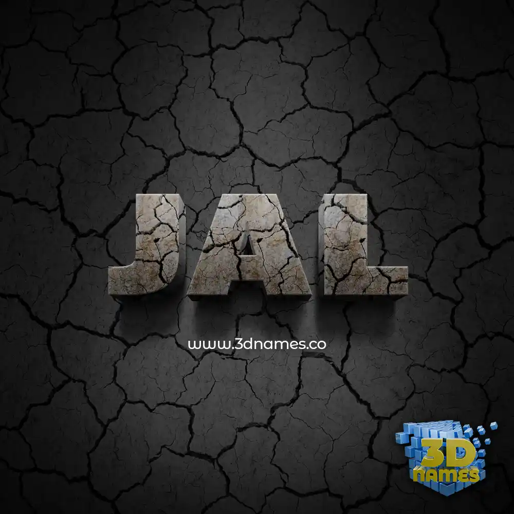 jal in Cracked Stone style - 3D name wallpaper