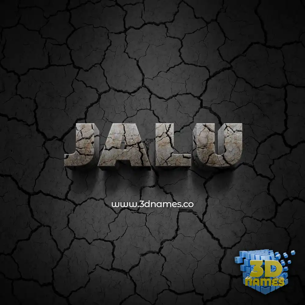 jalu in Cracked Stone style - 3D name wallpaper