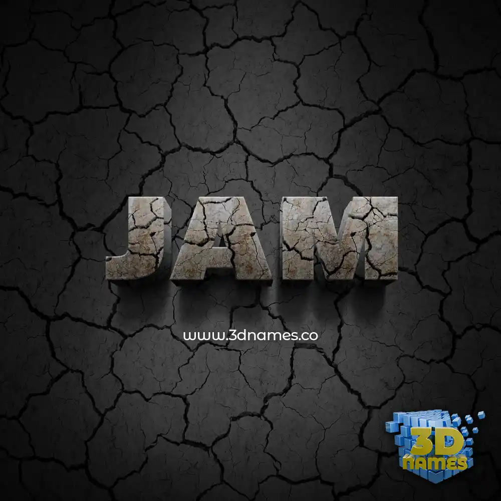 jam in Cracked Stone style - 3D name wallpaper