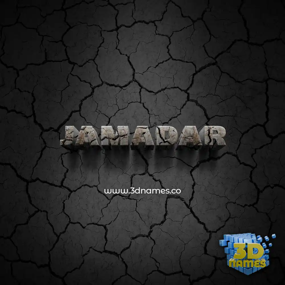 jamadar in Cracked Stone style - 3D name wallpaper