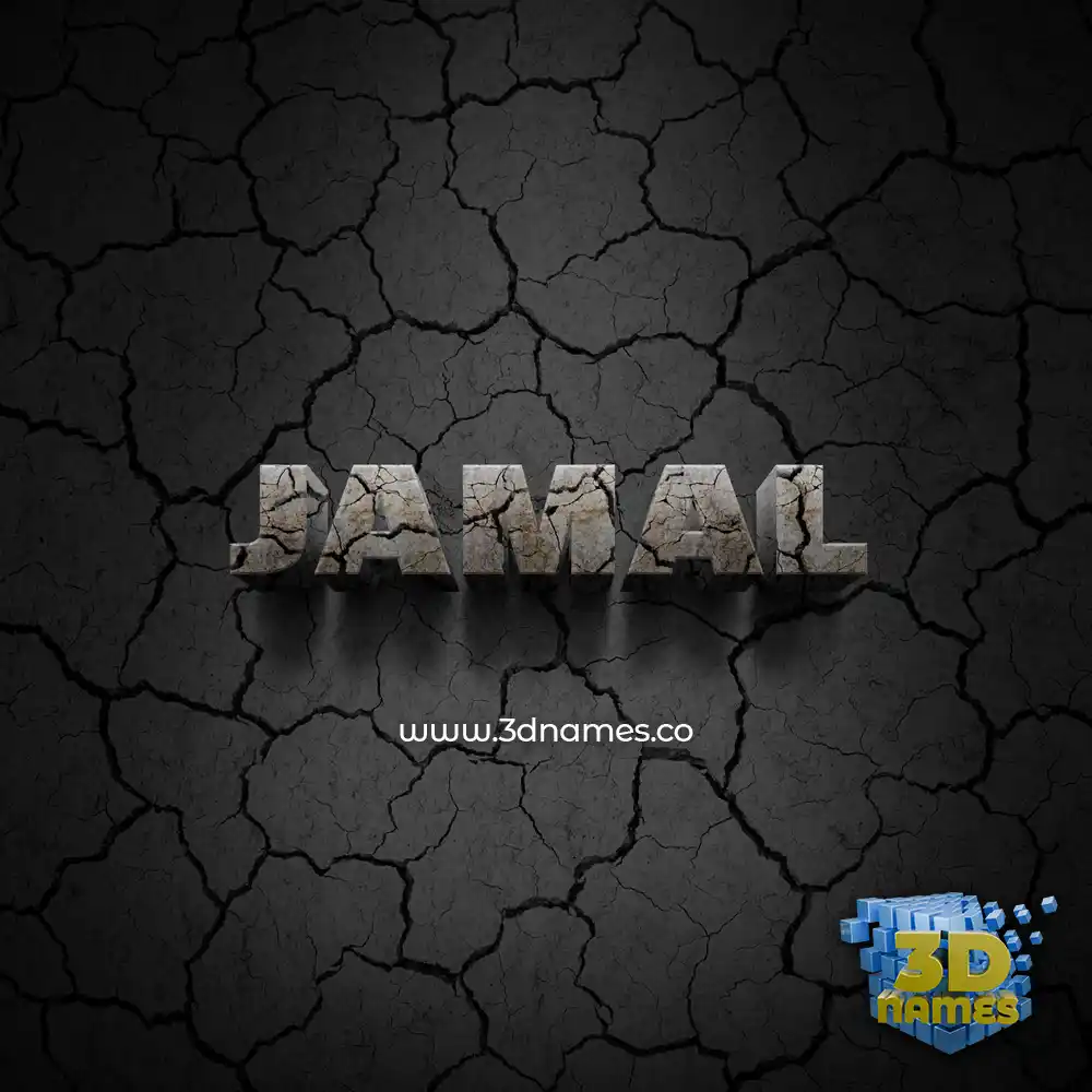 jamal in Cracked Stone style - 3D name wallpaper