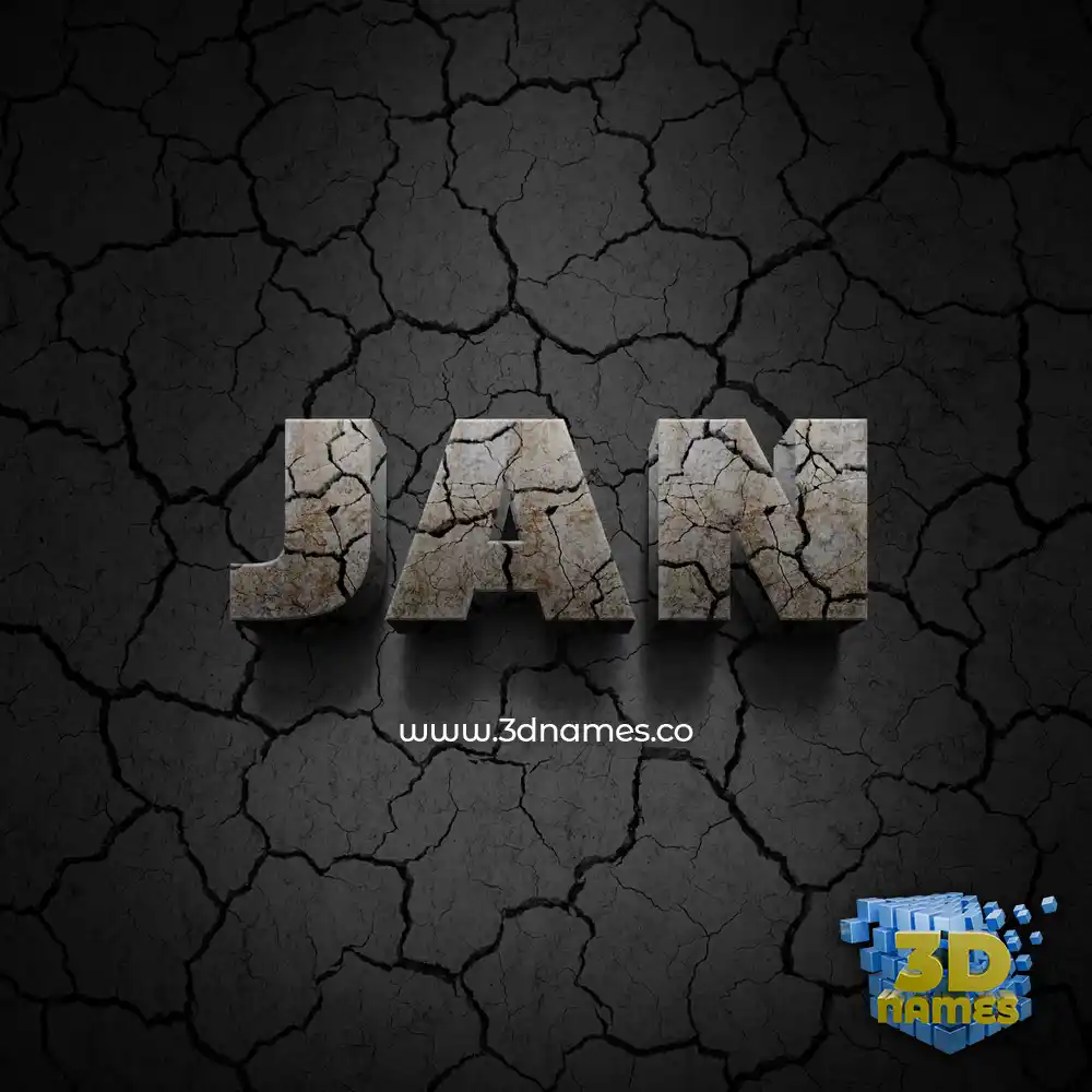 jan in Cracked Stone style - 3D name wallpaper