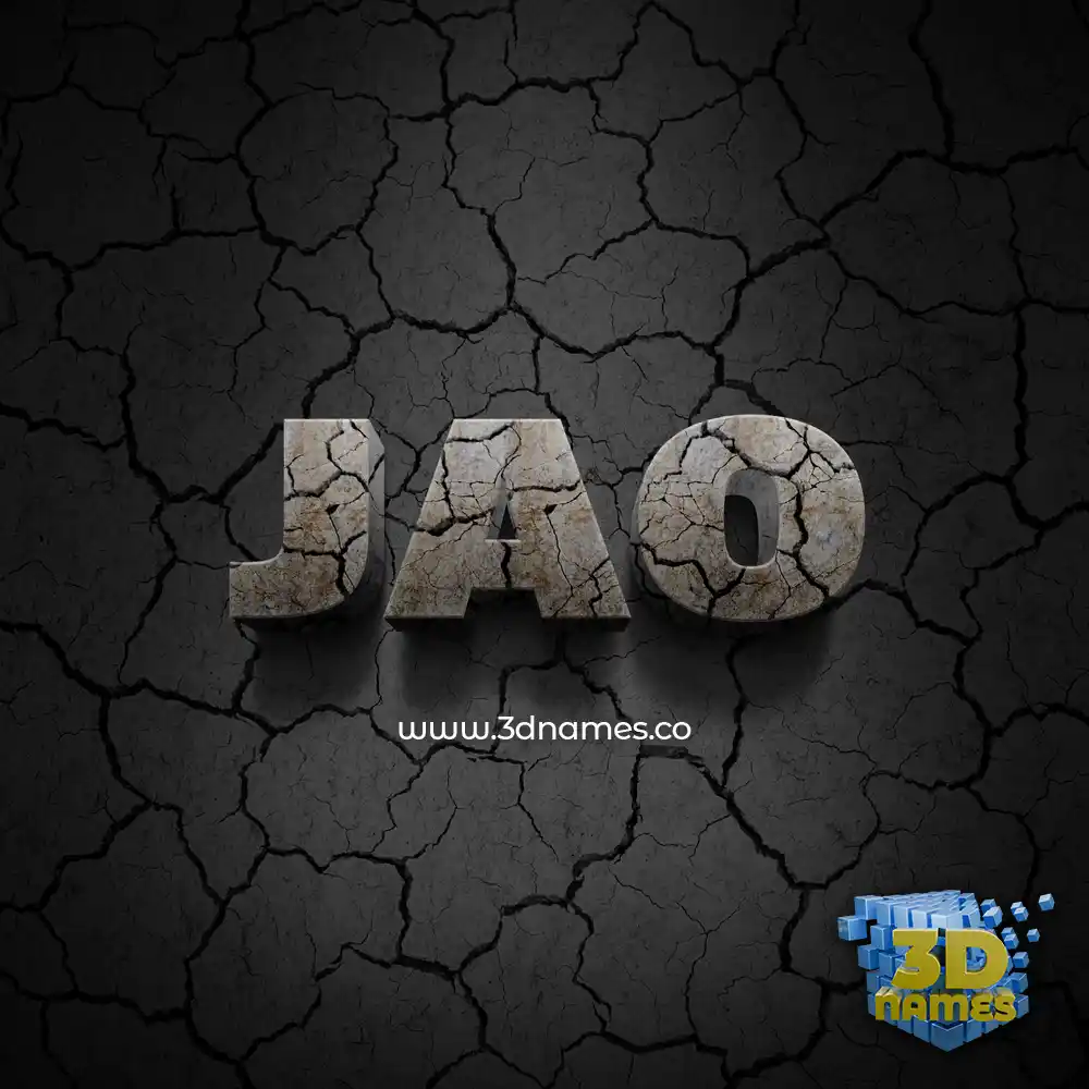jao in Cracked Stone style - 3D name wallpaper