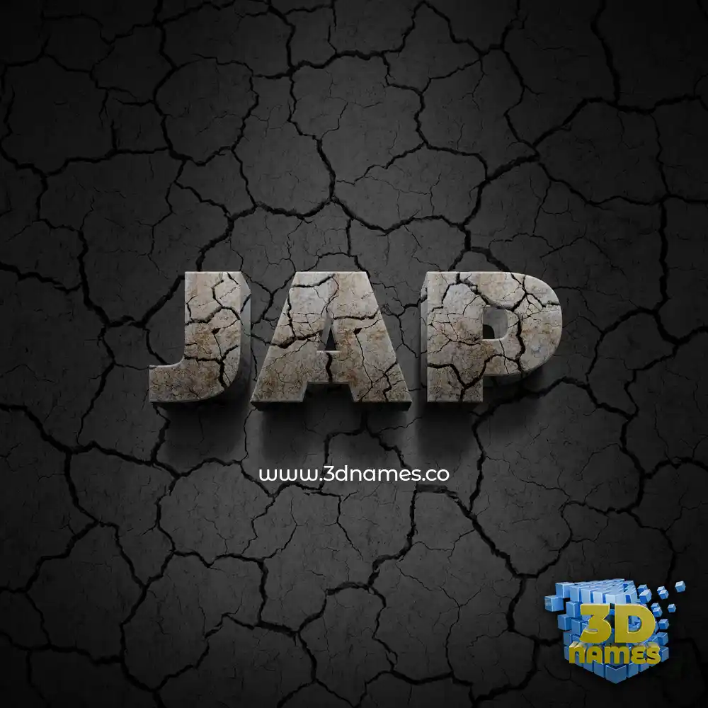 jap in Cracked Stone style - 3D name wallpaper