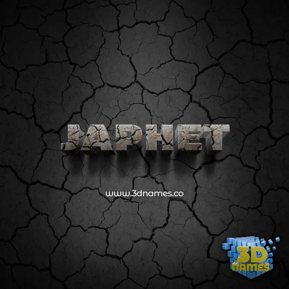 japhet in Cracked Stone style - 3D name wallpaper