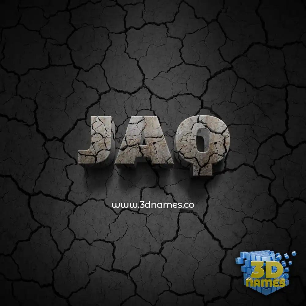 jaq in Cracked Stone style - 3D name wallpaper