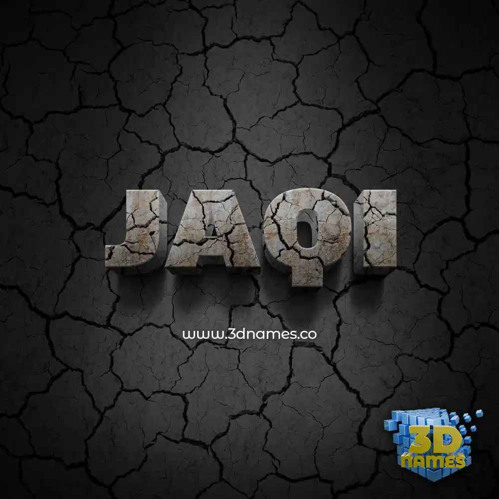 jaqi in Cracked Stone style - 3D name wallpaper