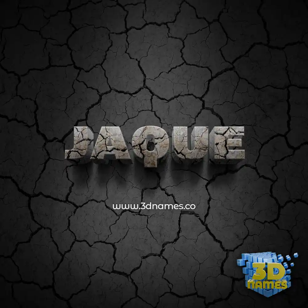 jaque in Cracked Stone style - 3D name wallpaper