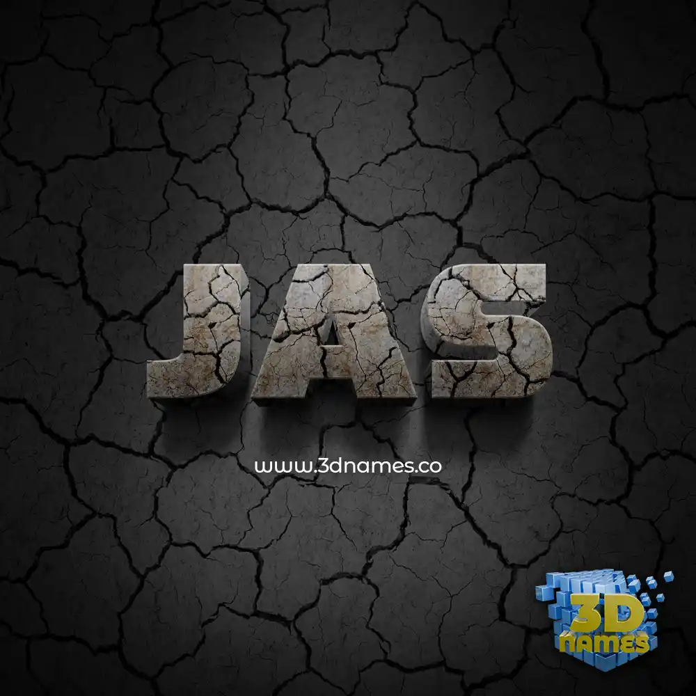 jas in Cracked Stone style - 3D name wallpaper