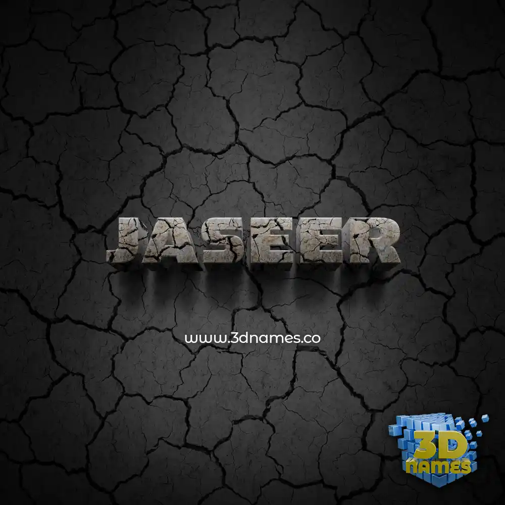 jaseer in Cracked Stone style - 3D name wallpaper