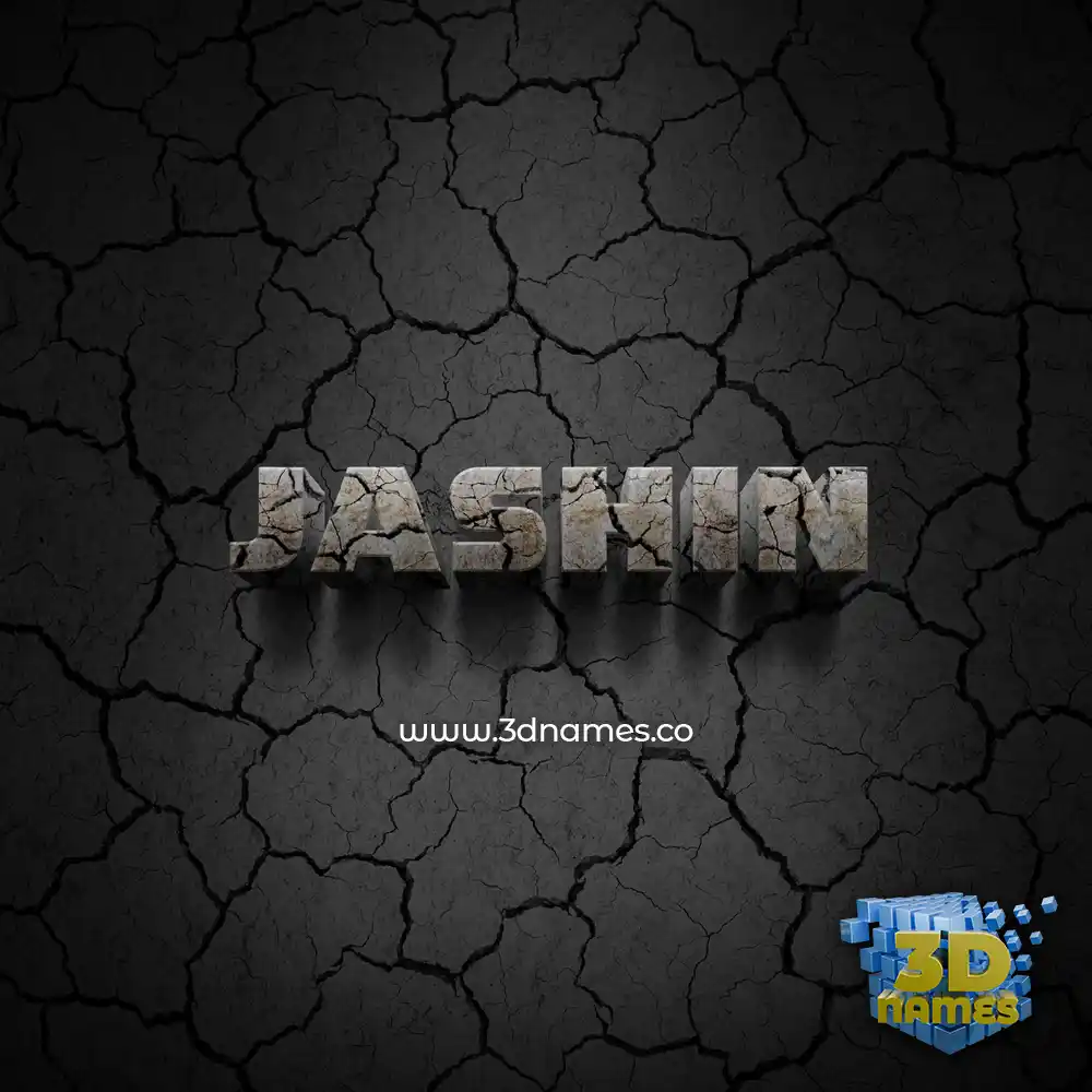 jashin in Cracked Stone style - 3D name wallpaper