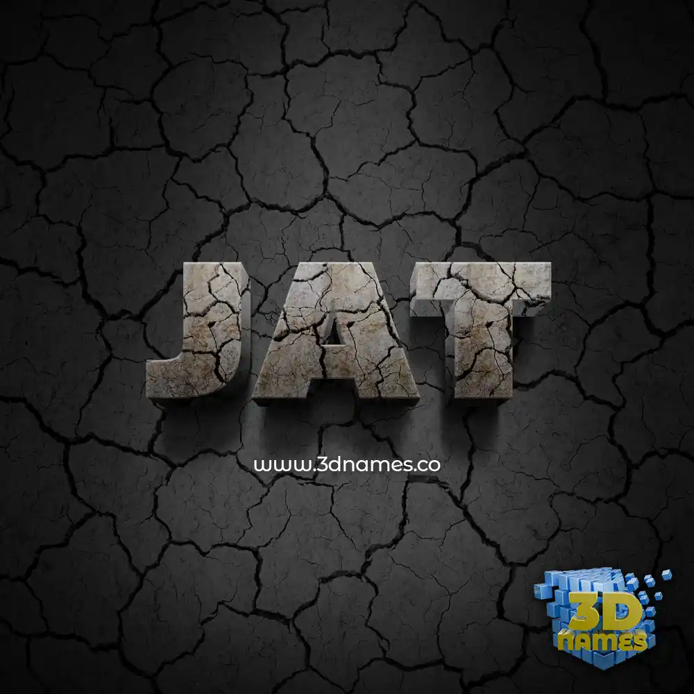 jat in Cracked Stone style - 3D name wallpaper