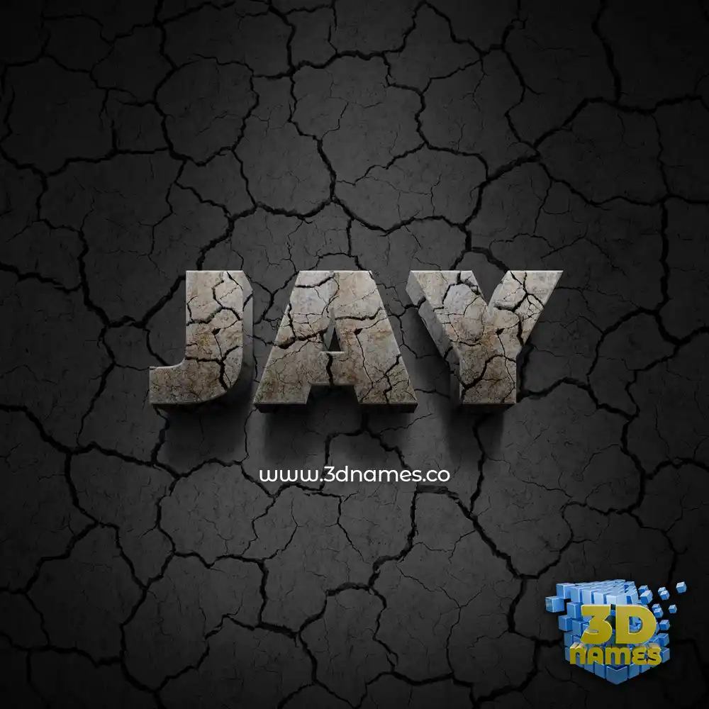 jay in Cracked Stone style - 3D name wallpaper
