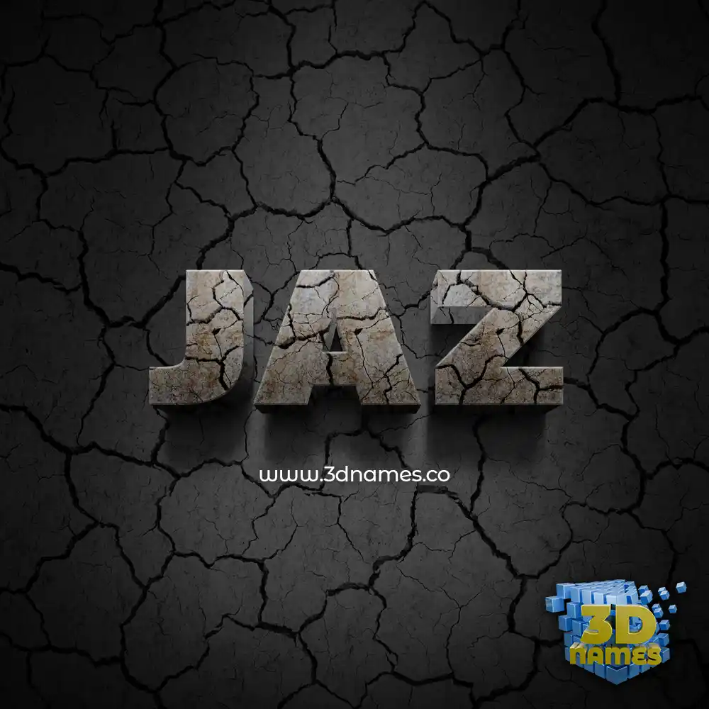 jaz in Cracked Stone style - 3D name wallpaper