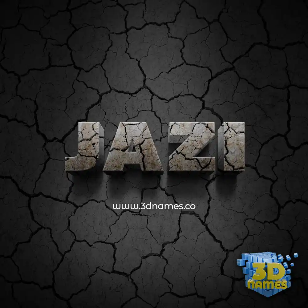 jazi in Cracked Stone style - 3D name wallpaper