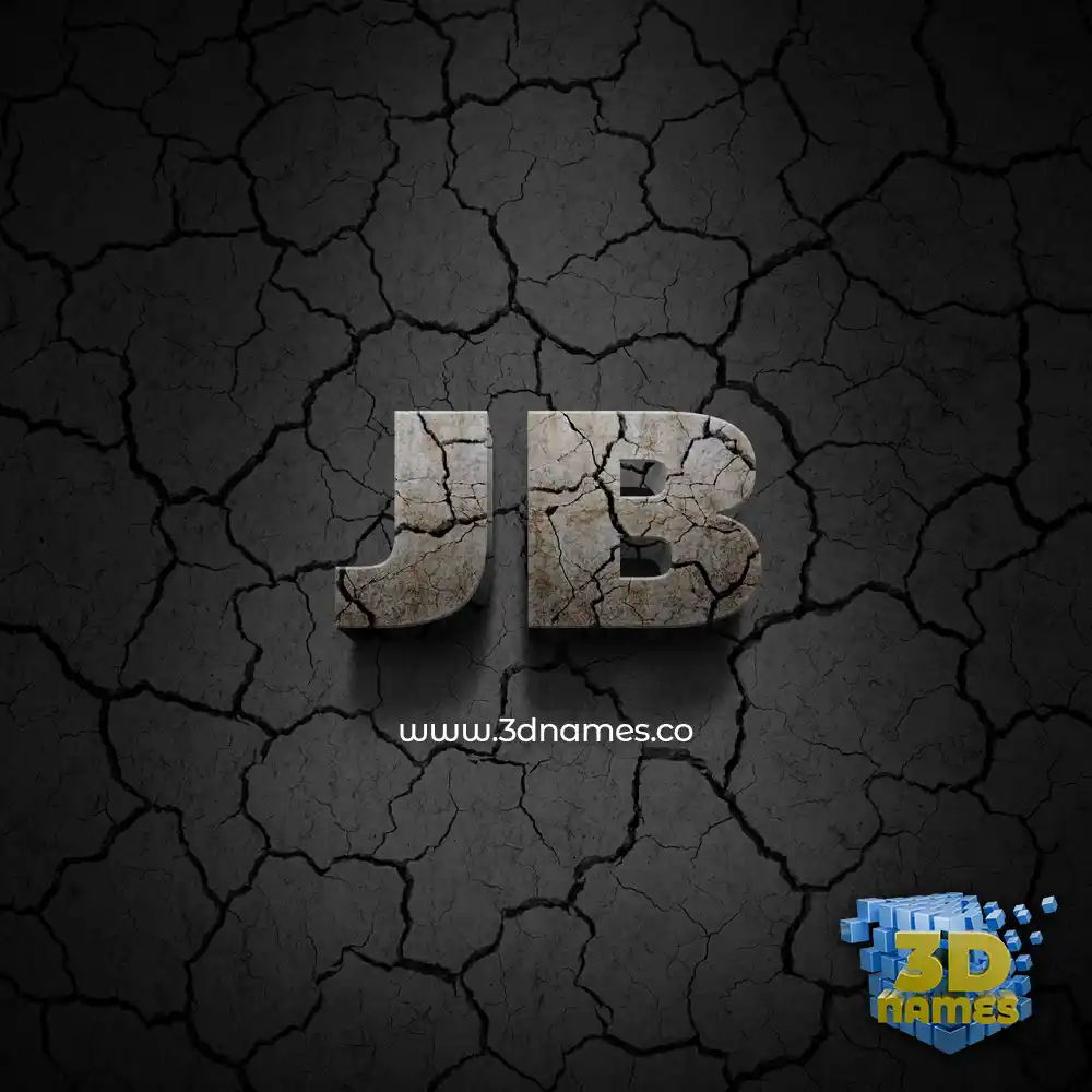 jb in Cracked Stone style - 3D name wallpaper
