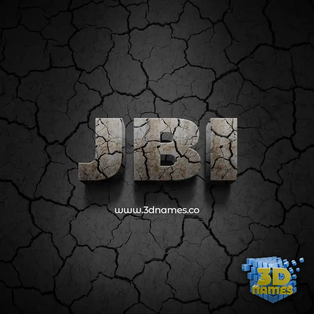 jbi in Cracked Stone style - 3D name wallpaper