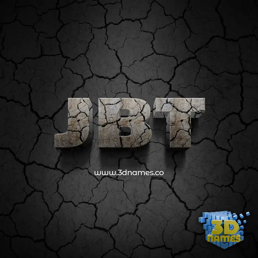 jbt in Cracked Stone style - 3D name wallpaper