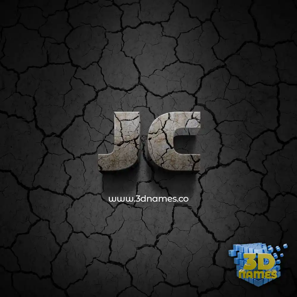 jc in Cracked Stone style - 3D name wallpaper