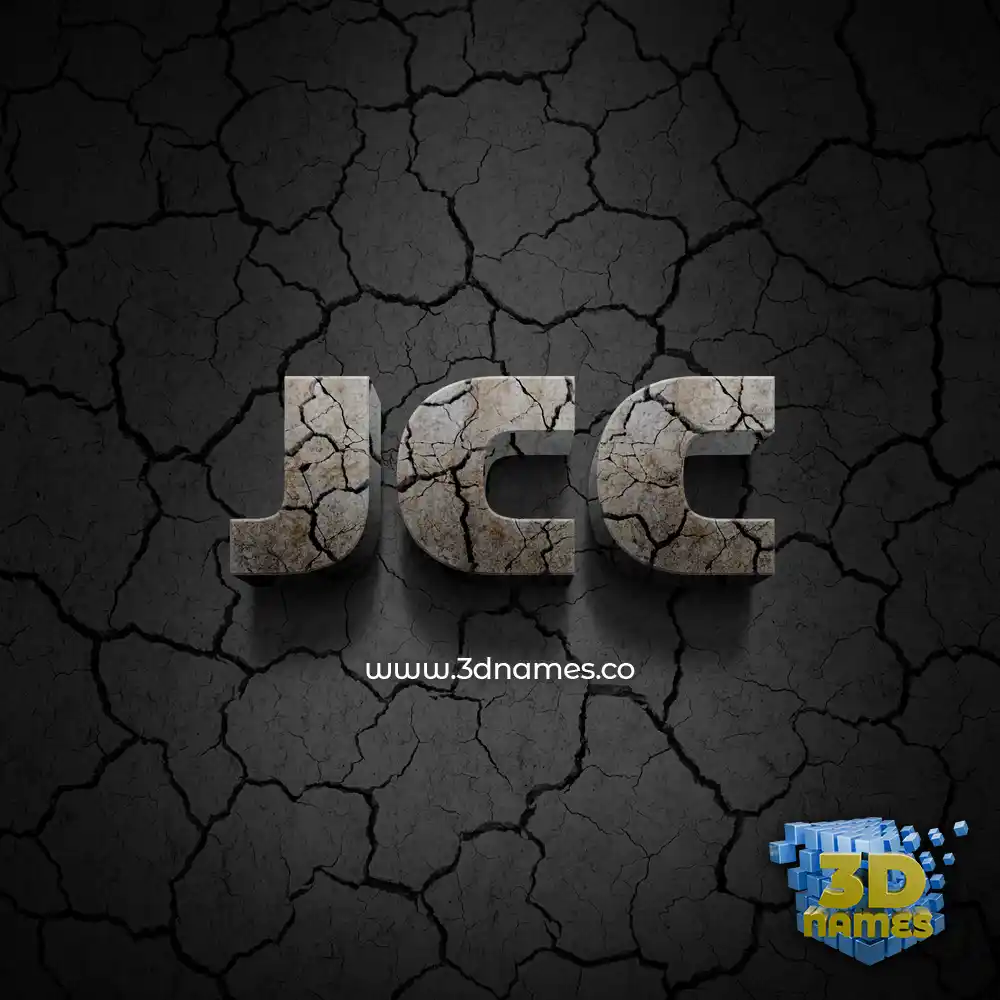 jcc in Cracked Stone style - 3D name wallpaper