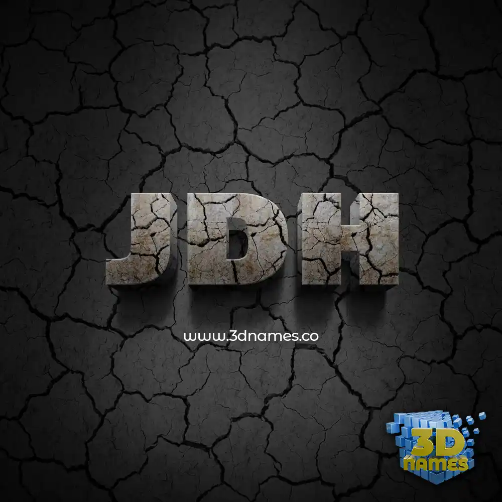 jdh in Cracked Stone style - 3D name wallpaper