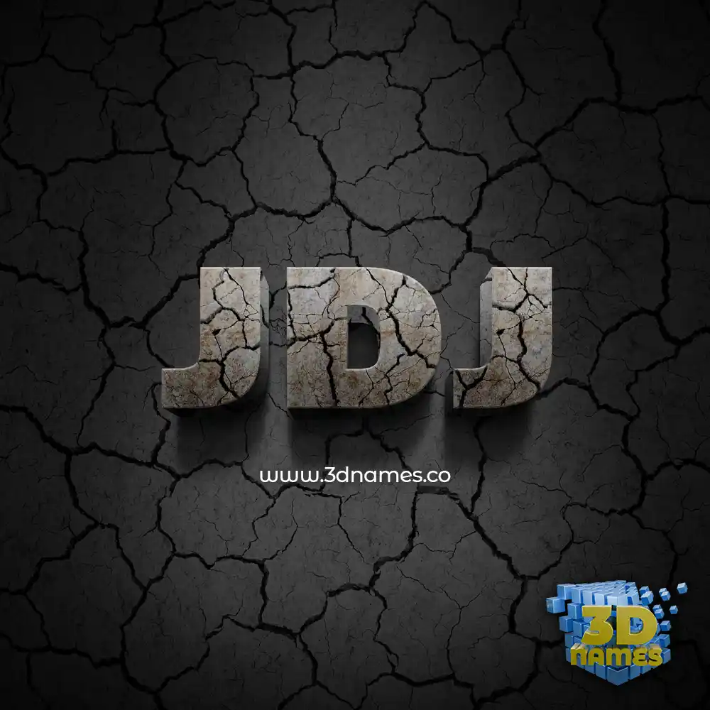 jdj in Cracked Stone style - 3D name wallpaper